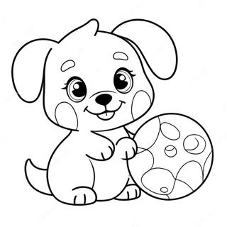 Cute Puppy Playing With Ball Coloring Page 70073-57712