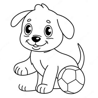 Cute Puppy Playing With Ball Coloring Page 70073-57933