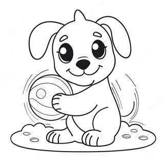 Cute Puppy Playing With Ball Coloring Page 70073-57934