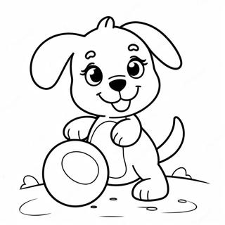 Cute Puppy Playing With Ball Coloring Page 70073-57935