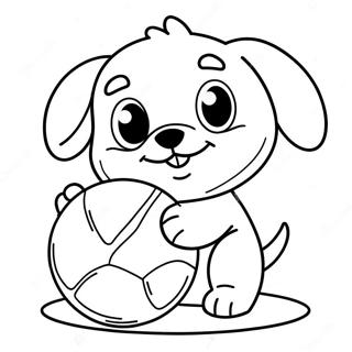 Cute Puppy Playing With Ball Coloring Page 70073-57936