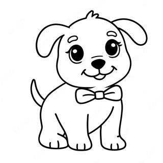 Adorable Puppy With Bowtie Coloring Page 70074-57713