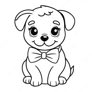 Adorable Puppy With Bowtie Coloring Page 70074-57714