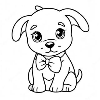 Adorable Puppy With Bowtie Coloring Page 70074-57715