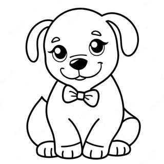 Adorable Puppy With Bowtie Coloring Page 70074-57945