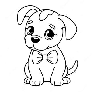 Adorable Puppy With Bowtie Coloring Page 70074-57946