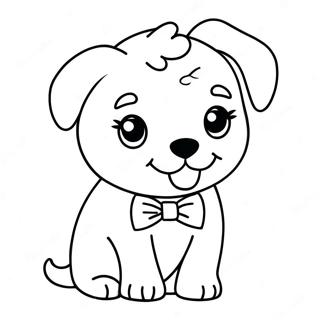 Adorable Puppy With Bowtie Coloring Page 70074-57947