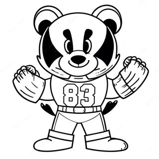 Bucky Badger In Sports Uniform Coloring Page 70114-57981