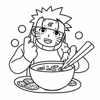 Naruto Enjoying Delicious Ramen Coloring Page 70124-57990