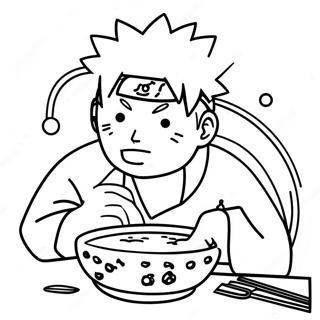 Naruto Enjoying Delicious Ramen Coloring Page 70124-57991