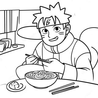 Naruto Enjoying Delicious Ramen Coloring Page 70124-57992