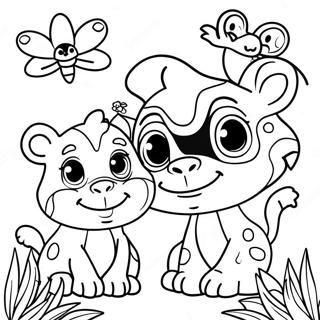 Cute Jungle Animals Coloring Page 70134-57988