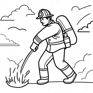 Brave Firefighter In Action Coloring Page 70144-57998