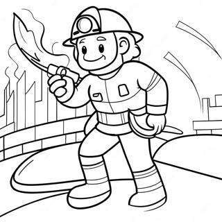 Brave Firefighter In Action Coloring Page 70144-57999