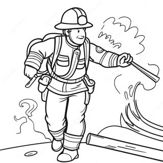 Brave Firefighter In Action Coloring Page 70144-58000