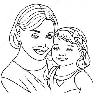 Mom And Daughter Coloring Page 7014-5706