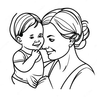 Mom And Daughter Coloring Page 7014-5707