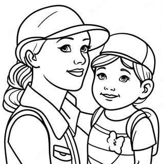 Adventurous Mom And Daughter Coloring Page 7015-5711