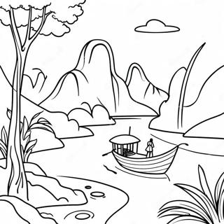 Traditional Vietnamese Landscape Coloring Page 70194-58041