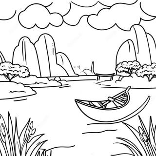 Traditional Vietnamese Landscape Coloring Page 70194-58042