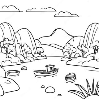 Traditional Vietnamese Landscape Coloring Page 70194-58043