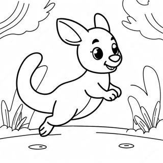 Cute Kangaroo Jumping Coloring Page 70214-58069