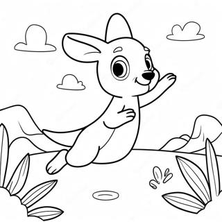 Cute Kangaroo Jumping Coloring Page 70214-58070