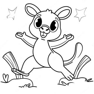 Cute Kangaroo Jumping Coloring Page 70214-58071