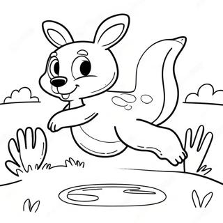 Cute Kangaroo Jumping Coloring Page 70214-58072