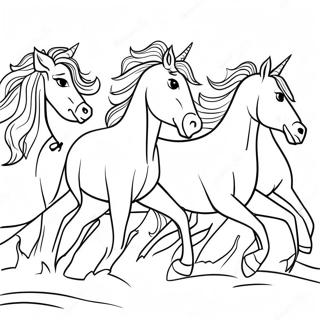 Majestic Galloping Horses Coloring Page 70224-58058