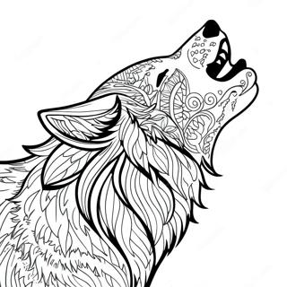 Majestic Howling Wolf Coloring Page 7025-5717