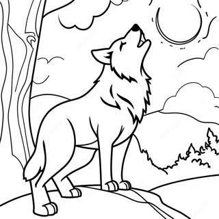 Majestic Howling Wolf Coloring Page 7025-5719