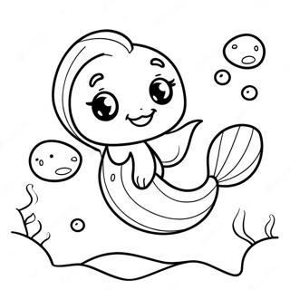 Cute Merpup Swimming In The Ocean Coloring Page 70314-58139