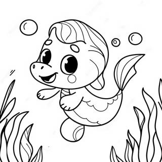 Cute Merpup Swimming In The Ocean Coloring Page 70314-58140