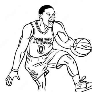 Russell Westbrook Dunking Coloring Page 70324-58145