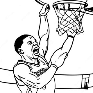 Russell Westbrook Dunking Coloring Page 70324-58146