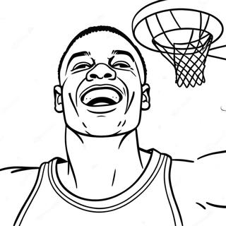 Russell Westbrook Dunking Coloring Page 70324-58147