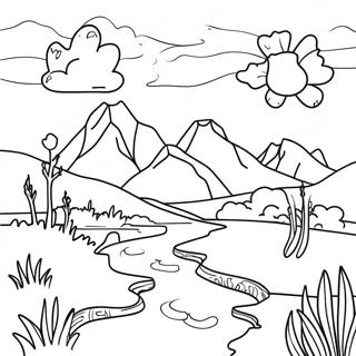 Melancholic Landscape Coloring Page 7035-5727