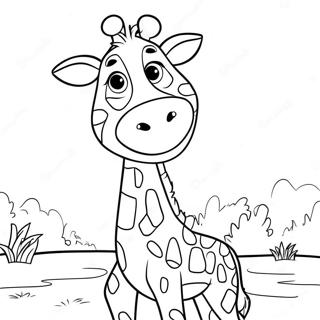 Happy Geoffrey The Giraffe Coloring Page 70364-58175