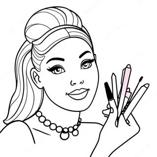 Barbie Make Up Artist Sketch Set Coloring Pages