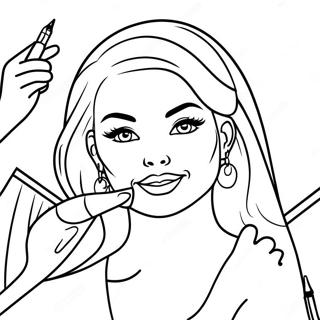 Barbie Make Up Artist Coloring Page 70393-58199