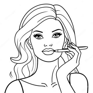 Glamorous Barbie Make Up Artist Coloring Page 70394-58201