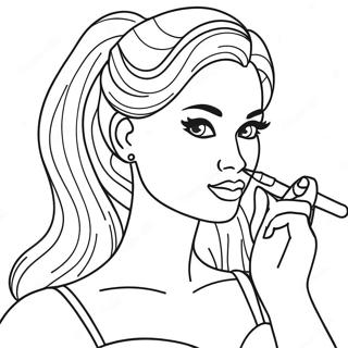 Glamorous Barbie Make Up Artist Coloring Page 70394-58202