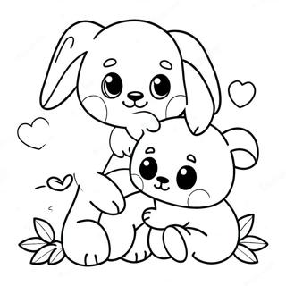 Cute Baby Animals I Love You Coloring Page 70414-58219