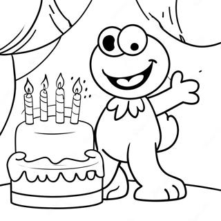 Happy 1st Birthday Sesame Street Coloring Pages