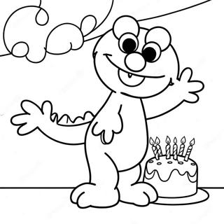 Elmo Celebrating Birthday Coloring Page 70424-58224