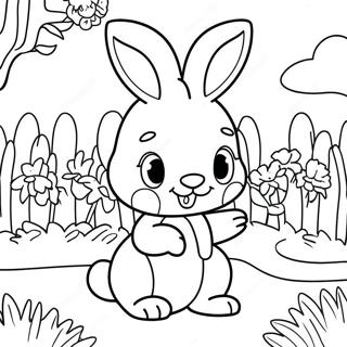 Rebecca Rabbit In A Colorful Garden Coloring Page 70444-58242