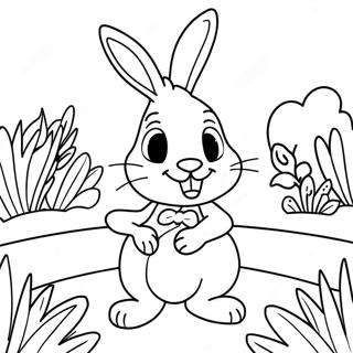 Rebecca Rabbit In A Colorful Garden Coloring Page 70444-58243