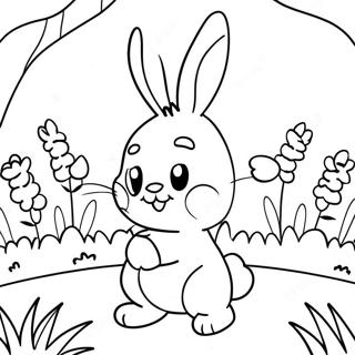 Rebecca Rabbit In A Colorful Garden Coloring Page 70444-58244