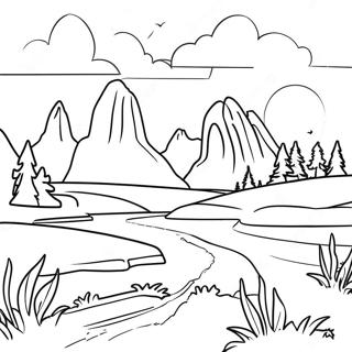 Wyoming Landscape Coloring Page 70453-58246